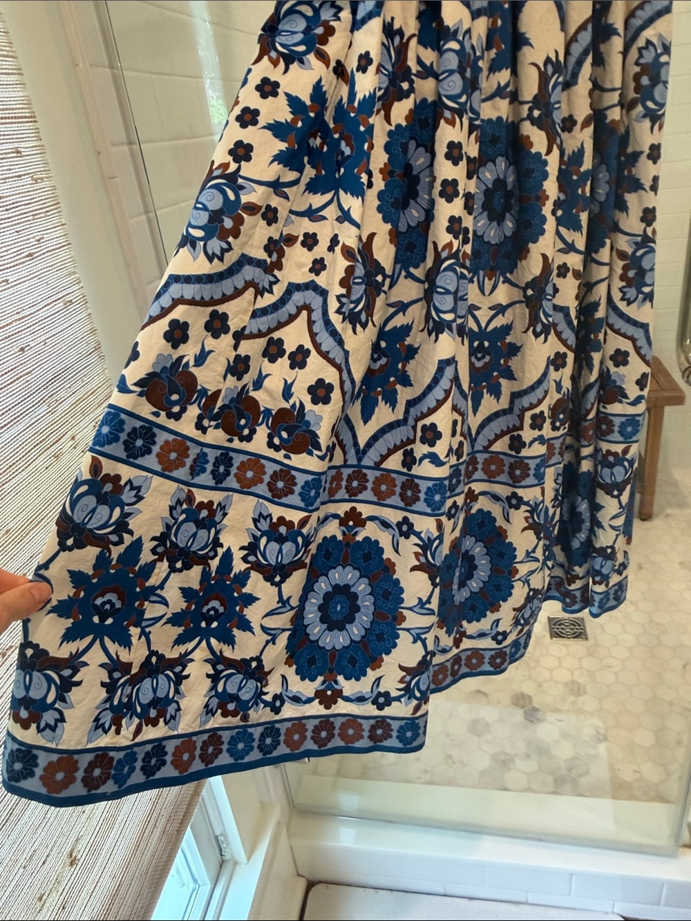 Cara Cara blue floral midi dress with belt - Picture 4 of 7